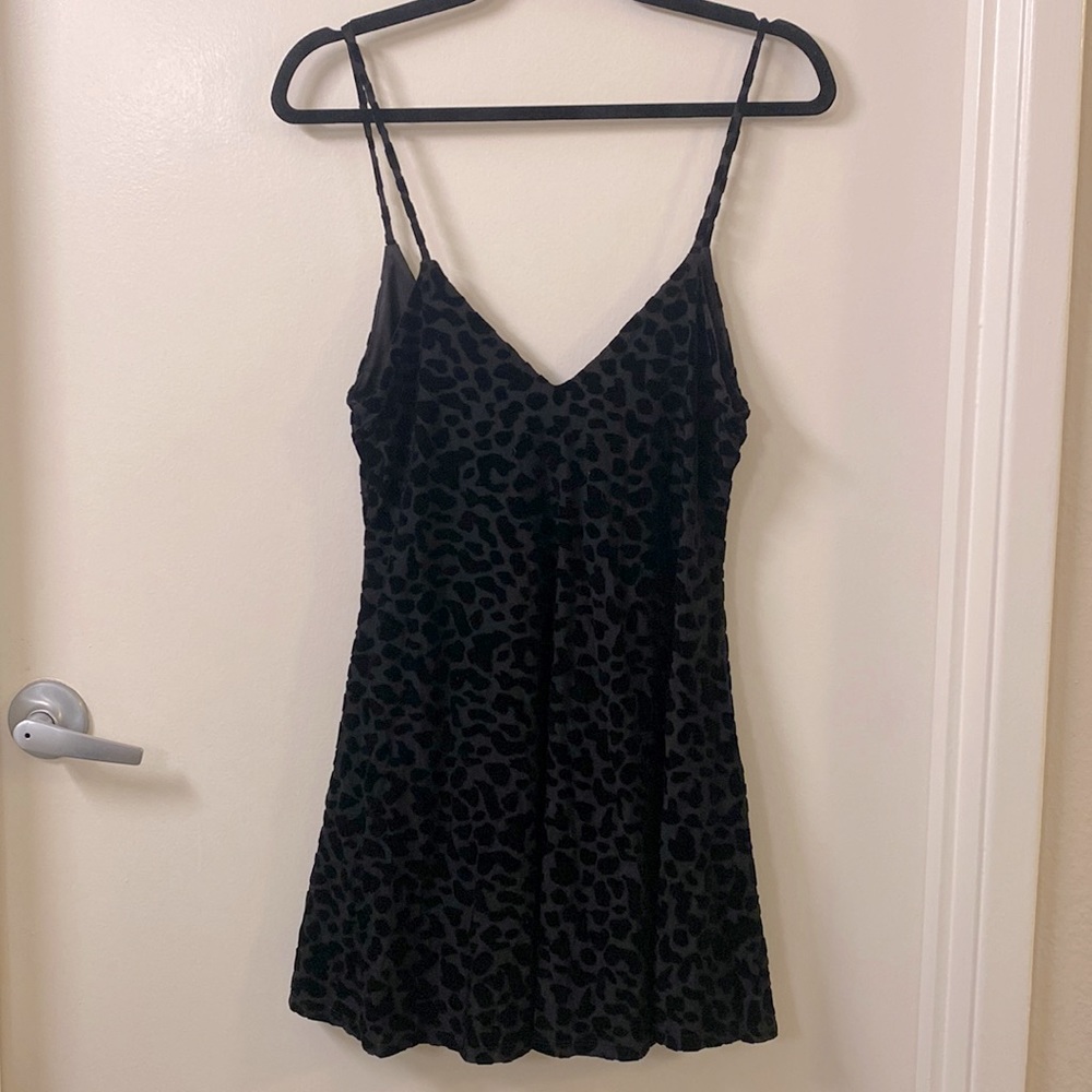 Nasty gal black cheetah print spaghetti dress